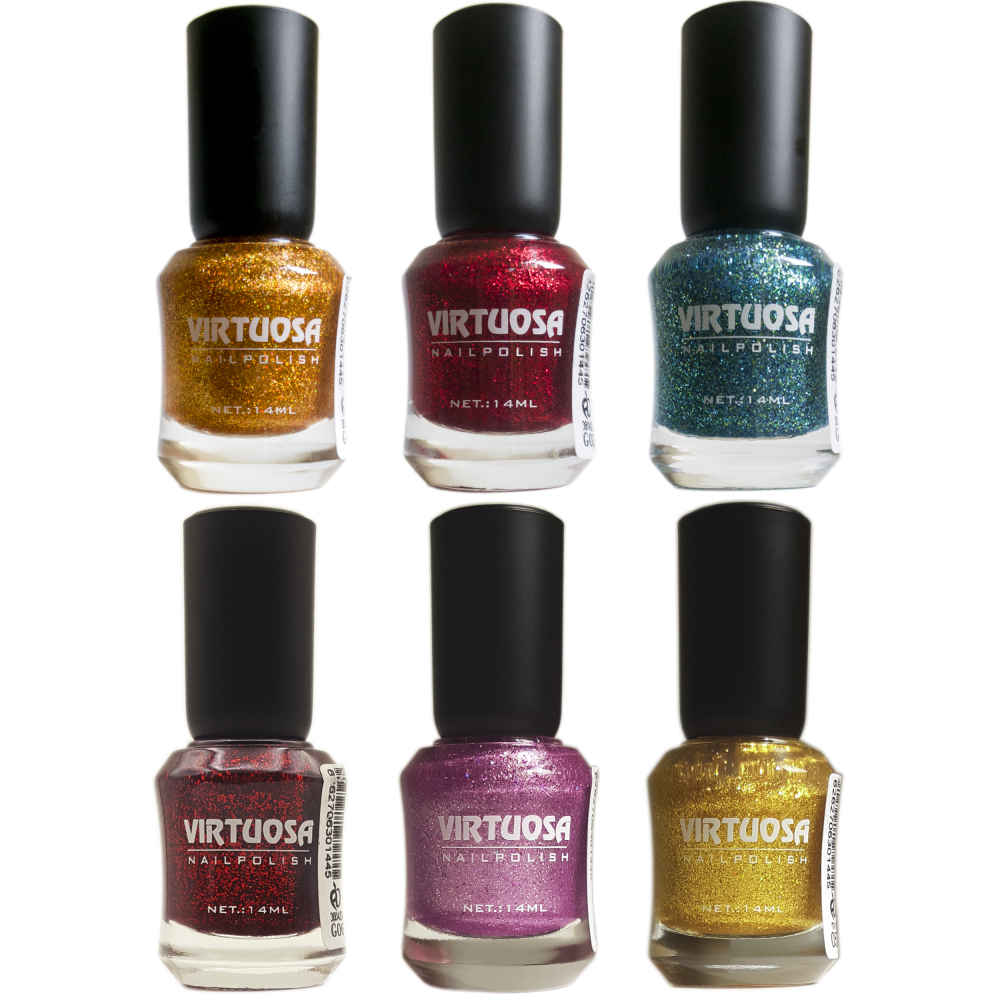 Vernis à ongles Halal finition pailletée et couleurs respirantes Virtuosa (6x)