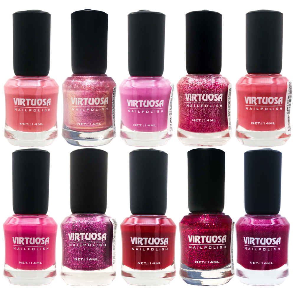 Vernis à ongles Halal finition brillante et pailletée et couleurs roses respirantes (10x)