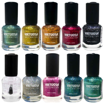 Vernis à ongles Halal finition pailletée et couleurs respirantes arc-en-ciel (10x)