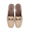 Mules en cuir naturel pour femmes Modèle Croco