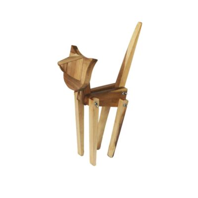 Lampe de bureau en bois fantaisie – chat fait main et réglable