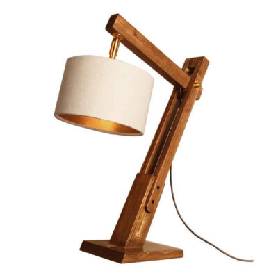 Lampe de bureau réglable en bois – Fabriquée à la main N20