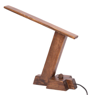 Lampe de bureau réglable en bois – Fabriquée à la main P0410