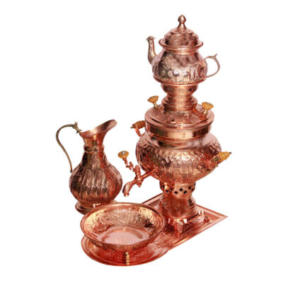 Samovar en cuivre persan décoratif pour thé à charbon, 4 litres