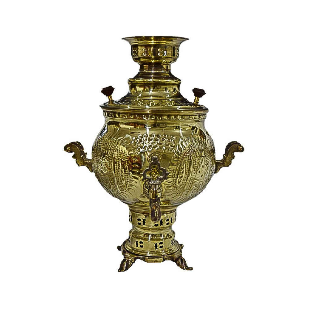 Samovar en laiton persan décoratif pour thé à charbon, 6 litres