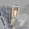 Bague en argent Topaze Bleue persane pour homme Emad