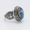 Bague en argent Topaze Bleue persane pour homme Foad