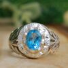 Bague en argent Topaze Bleue persane pour homme Milad