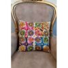 Housse de Coussin Brodée - Design Suzani Clair