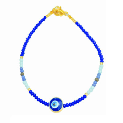 Bracelet Perlé pour Femme – Œil Protecteur Océan