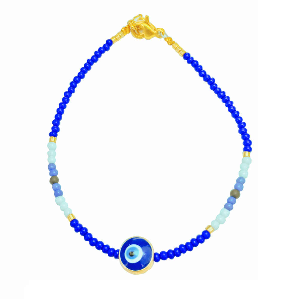 Bracelet Perlé pour Femme – Œil Protecteur Océan