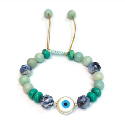 Bracelet Perlé pour Femme – Design Œil Protecteur
