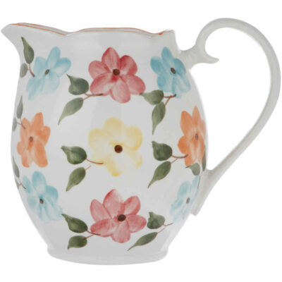 Pichet en Poterie Fait Main avec Motif Floral Bahar