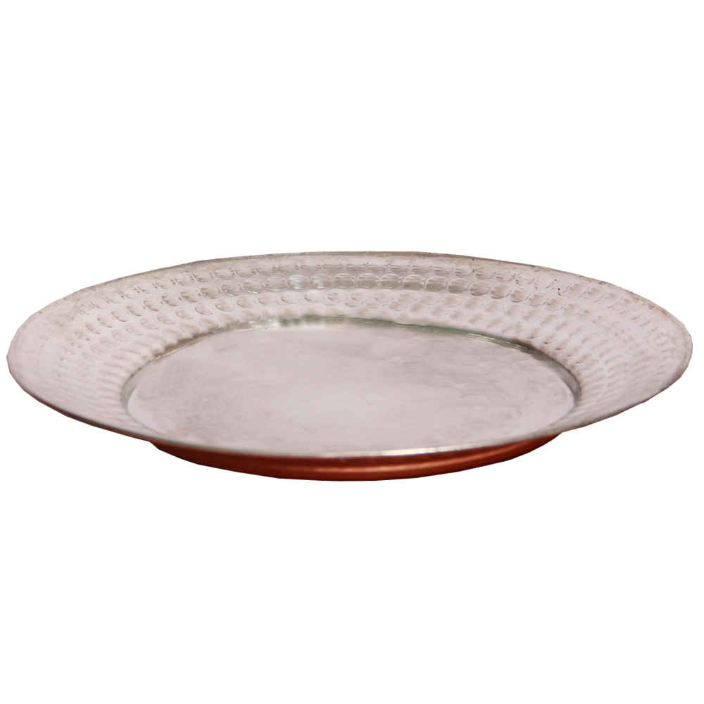 Assiette de vaisselle en cuivre martelé - Modèle Parva