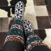 Chaussettes en coton tissées à la main perses pour femmes tricotées Koohnavardi