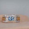 Bague en argent Topaze Bleue persane pour homme Karim
