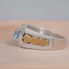Bague en argent Topaze Bleue persane pour homme Karim