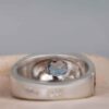 Bague en argent Topaze Bleue persane pour homme Karim