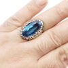 Bague en argent Topaze Bleue persane pour homme Shams