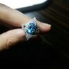 Bague en argent Topaze Bleue pour femme Dorna