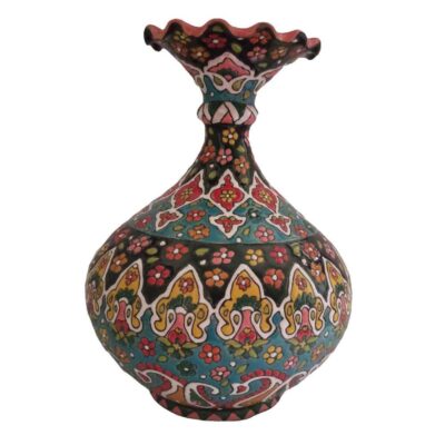 Vase décoratif peint à la main avec émail Minakari persan Laleh