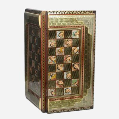 Plateau d’Échecs en Marqueterie Persane Modèle Visages