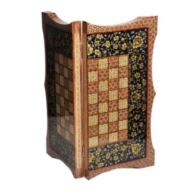 Plateau d’Échecs en Bois Khatamkari Persan Modèle Pouriya