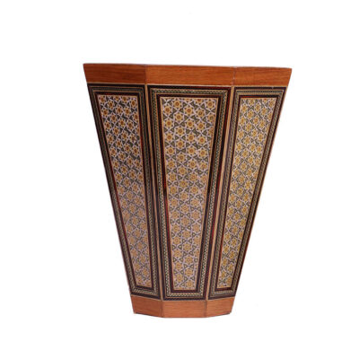 Corbeille à papier en bois persan – Design géométrique en Khatamkari