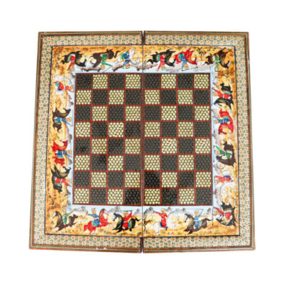 Plateau d’Échecs en Marqueterie Persane Modèle Chogan