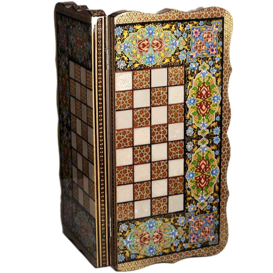 Plateau d'Échecs Khatamkari Persan Modèle Laya