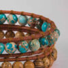 Bracelet Perlé pour Femme – Design Cuir & Turquoise