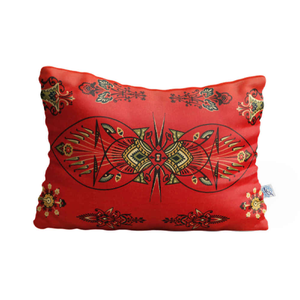 Oreiller de confort reposant pour lit – Housse en velours orange modèle Fara (2x)