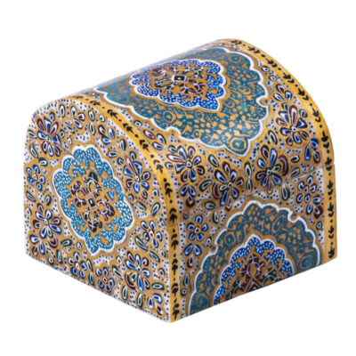 Boîte à bijoux en os artisanale avec motif Majnun d’inspiration persane