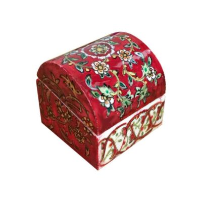 Boîte à bijoux en os artisanale avec motif Tazhib d’inspiration persane