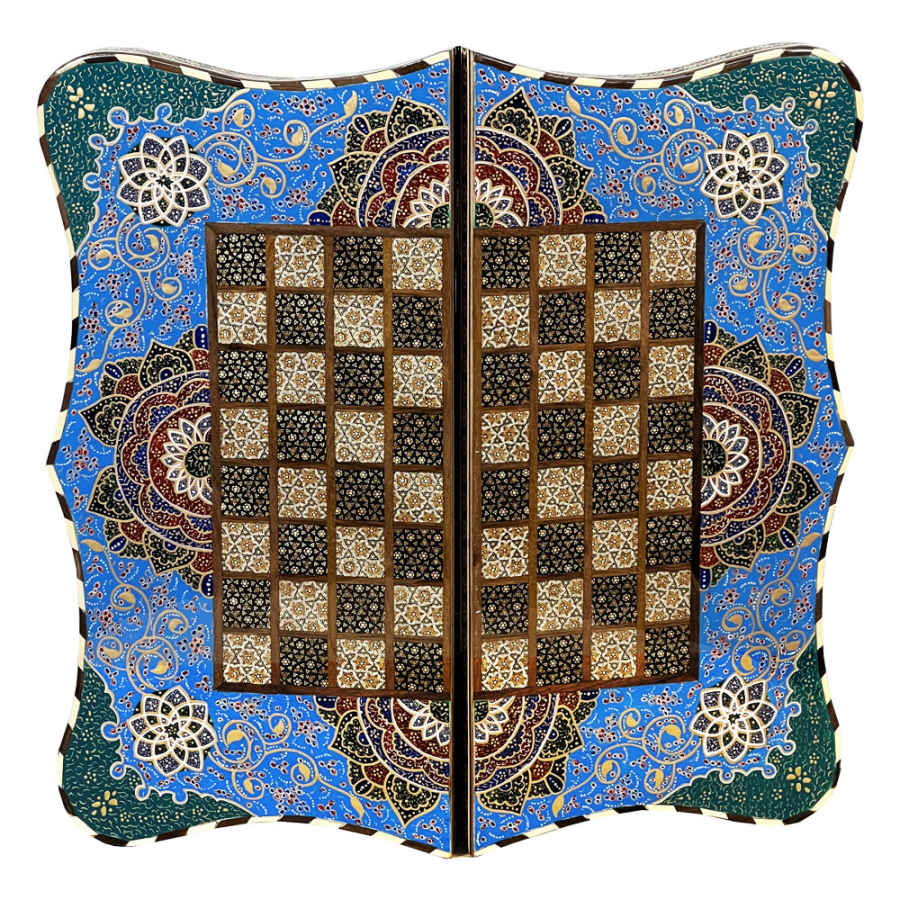 Plateau d'Échecs Khatamkari Persan Modèle Donya
