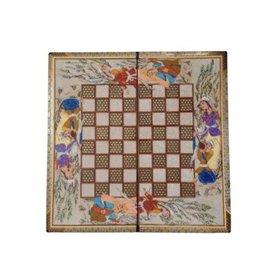 Plateau d’Échecs en Marqueterie Incrustée en Bois Persan Modèle Leyli