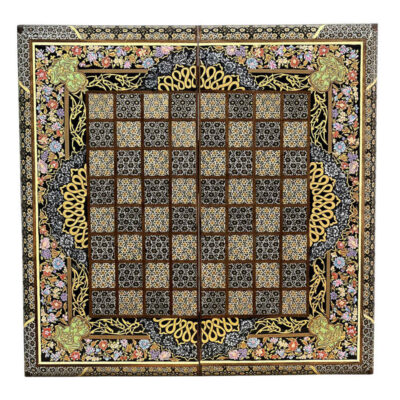 Plateau d’Échecs en Marqueterie Incrustée en Bois Persan Modèle Soha