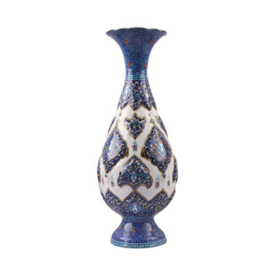 Vase en cuivre décoratif peint à la main avec émail Minakari persan Bahar