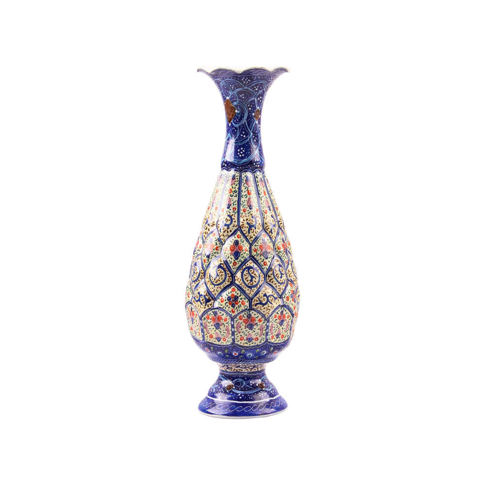 Vase en cuivre décoratif peint à la main avec émail Minakari persan Darya