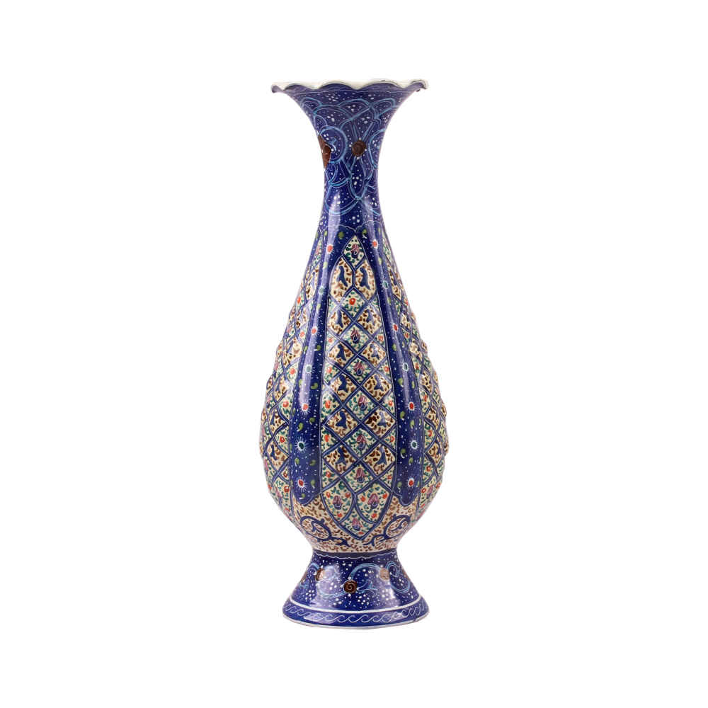 Vase en cuivre décoratif peint à la main avec émail Minakari persan Hasti