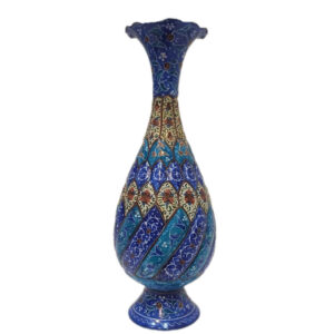 Vase en cuivre décoratif peint à la main avec émail Minakari persan Janan