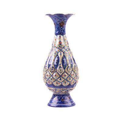 Vase en cuivre décoratif peint à la main avec émail Minakari persan Saye
