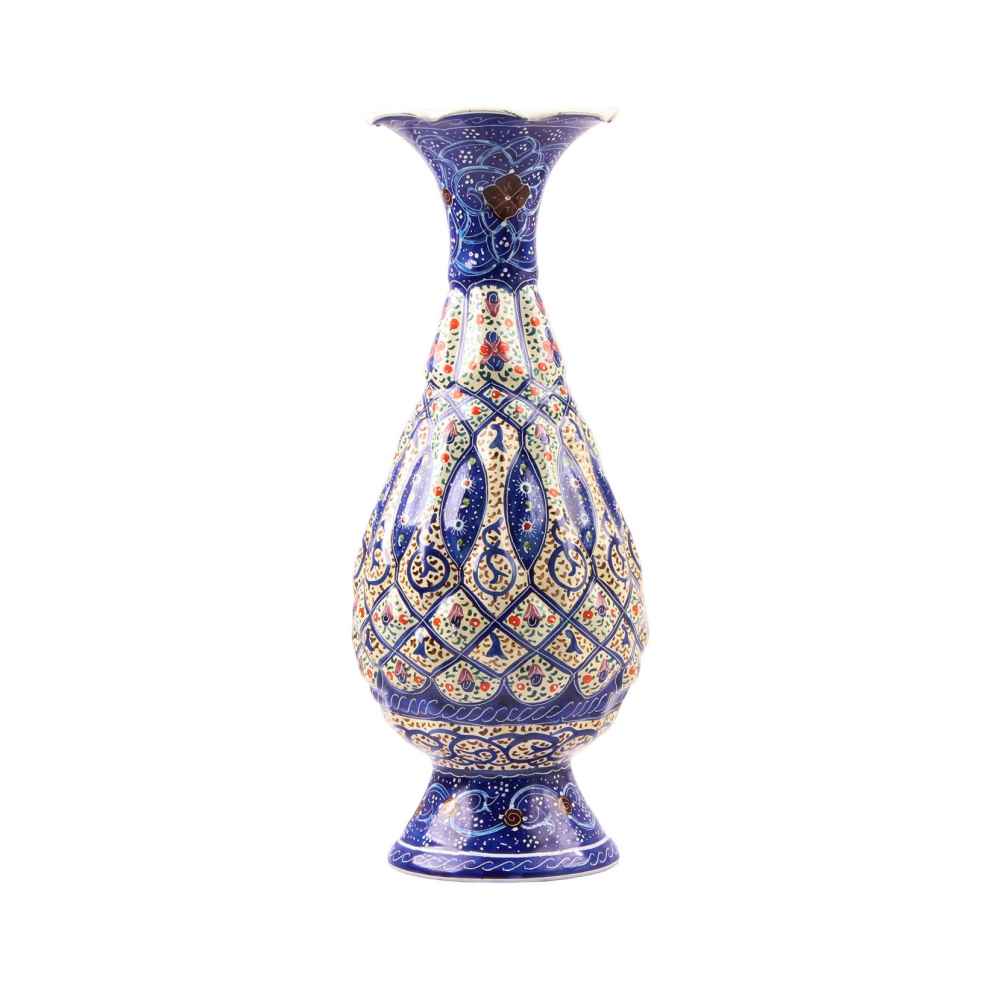 Vase en cuivre décoratif peint à la main avec émail Minakari persan Saye