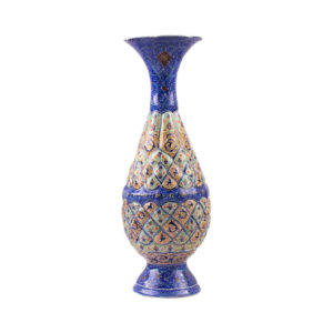 Vase en cuivre décoratif peint à la main avec émail Minakari persan Zar