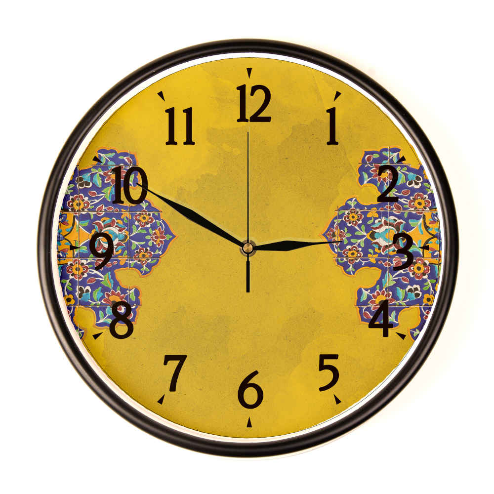 Horloge murale analogique inspirée de la Perse avec motif - Tarsim