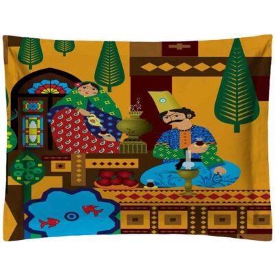 Taie d’oreiller en velours artistique persan – Taille standard modèle Khatoon (x2)