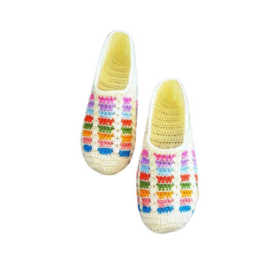 Chaussons au Crochet pour Femme en Coton Tricoté – Modèle Ahoora