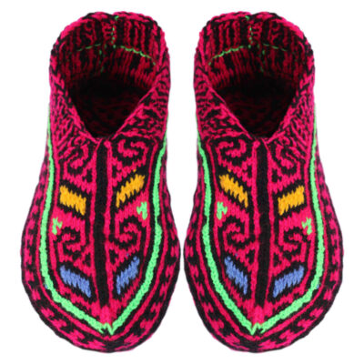 Chaussons au Crochet d’Azerbaïdjan pour Femme en Fibre Acrylique Tricotée – Modèle Ayta