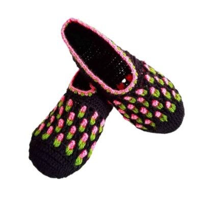 Chaussons au Crochet pour Femme en Coton Tricoté – Modèle Bahar
