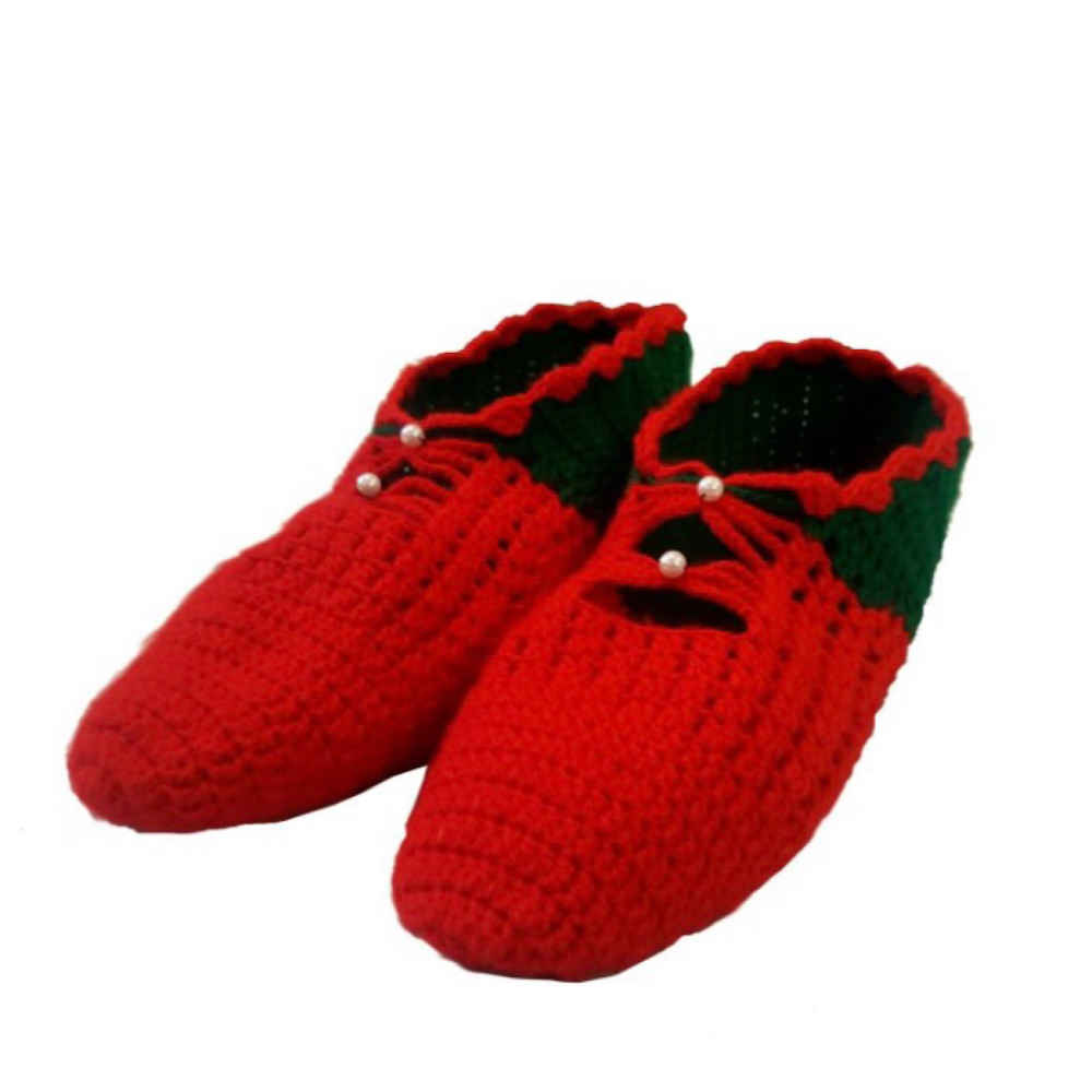 Pantoufles en crochet pour femmes en coton tricoté Modèle Elika
